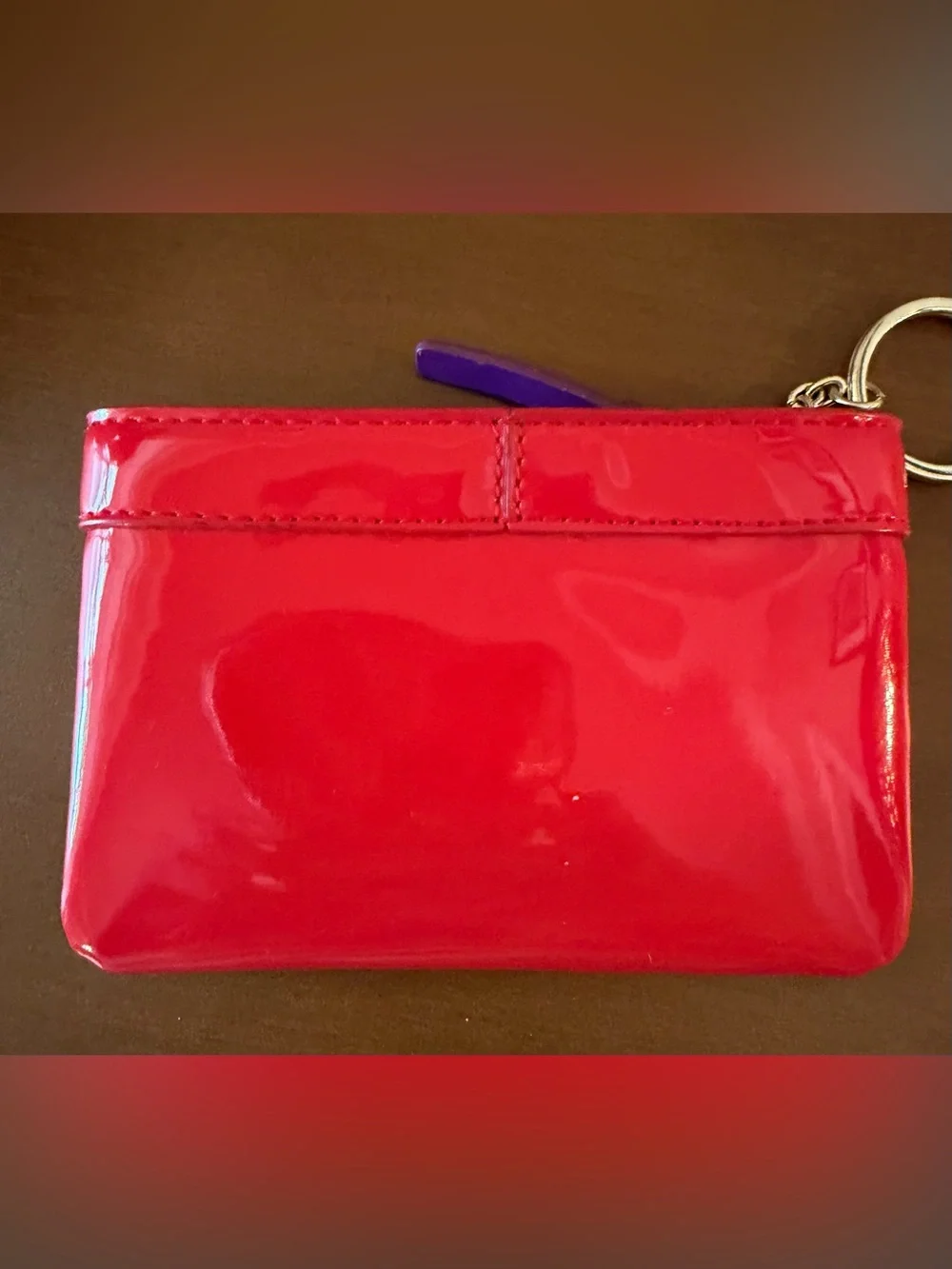 Kate Spade Bright Red Patent Leather Zip Coin Wallet